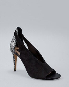 Suede & Snake-Embossed Pumps | White House Black Market