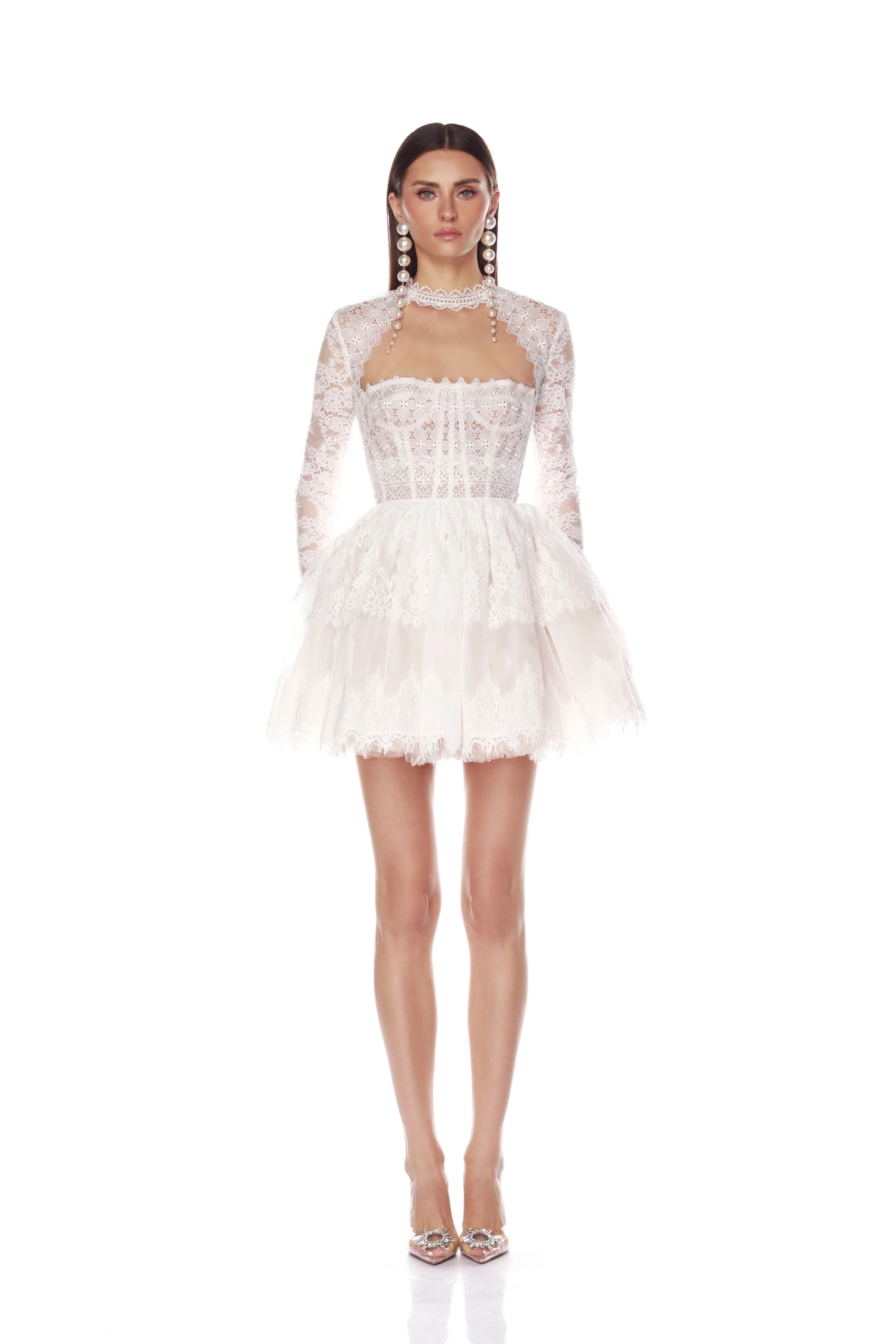 Daphne Ivory Long Sleeve Mini Dress | Bronx and Banco