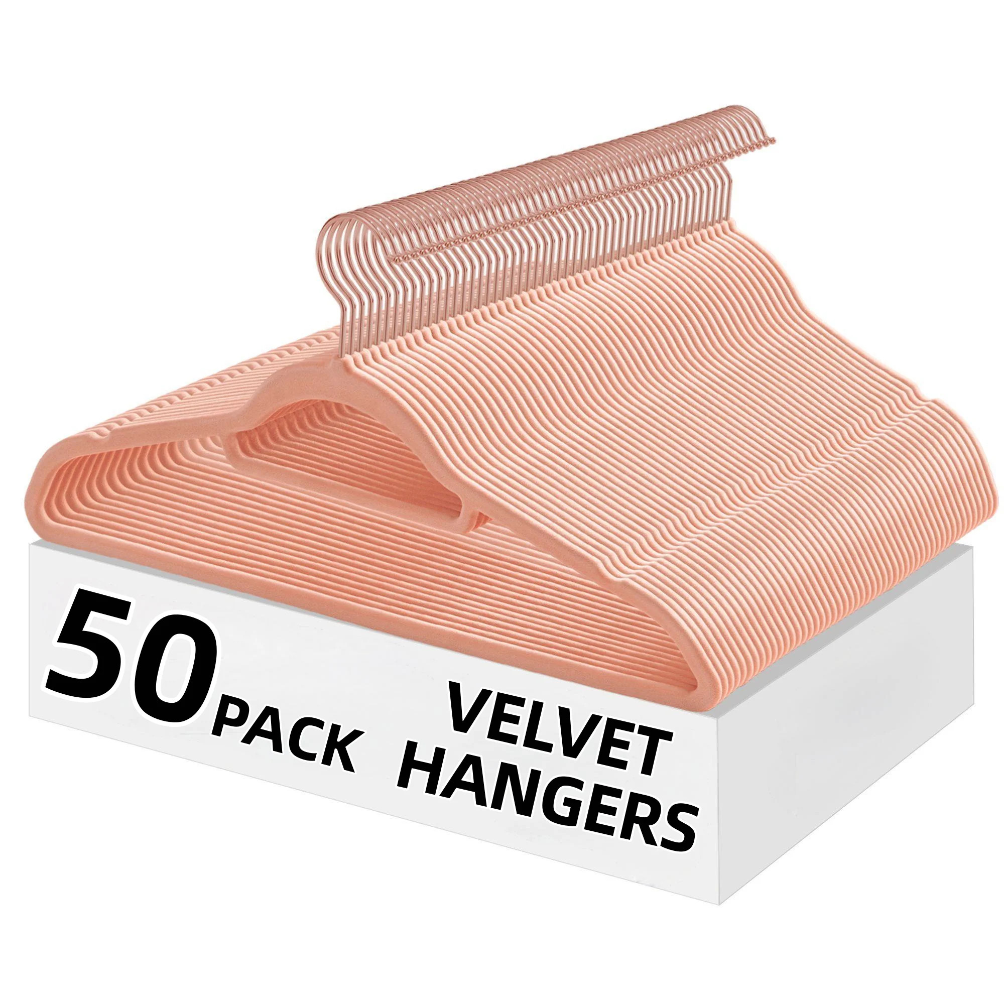 LEDREM 50-Pack Velvet Hangers, Non-Slip Clothes Hangers with 360° Swivel Hooks, Slim & Sturdy fo... | Walmart (US)