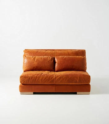 Relaxed Sunday Modular Leather Armless Loveseat | Anthropologie (US)