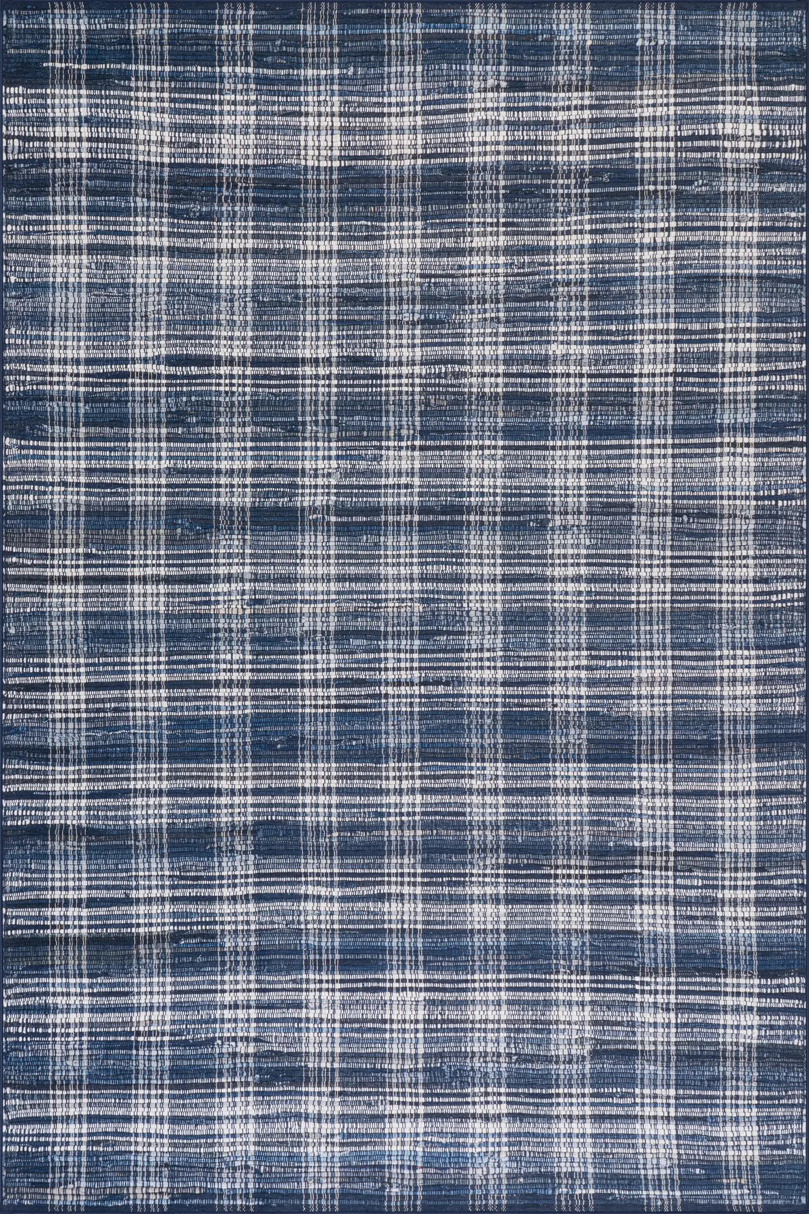 Denim Plaid Machine Washable Rug | Blue | Rugs USA