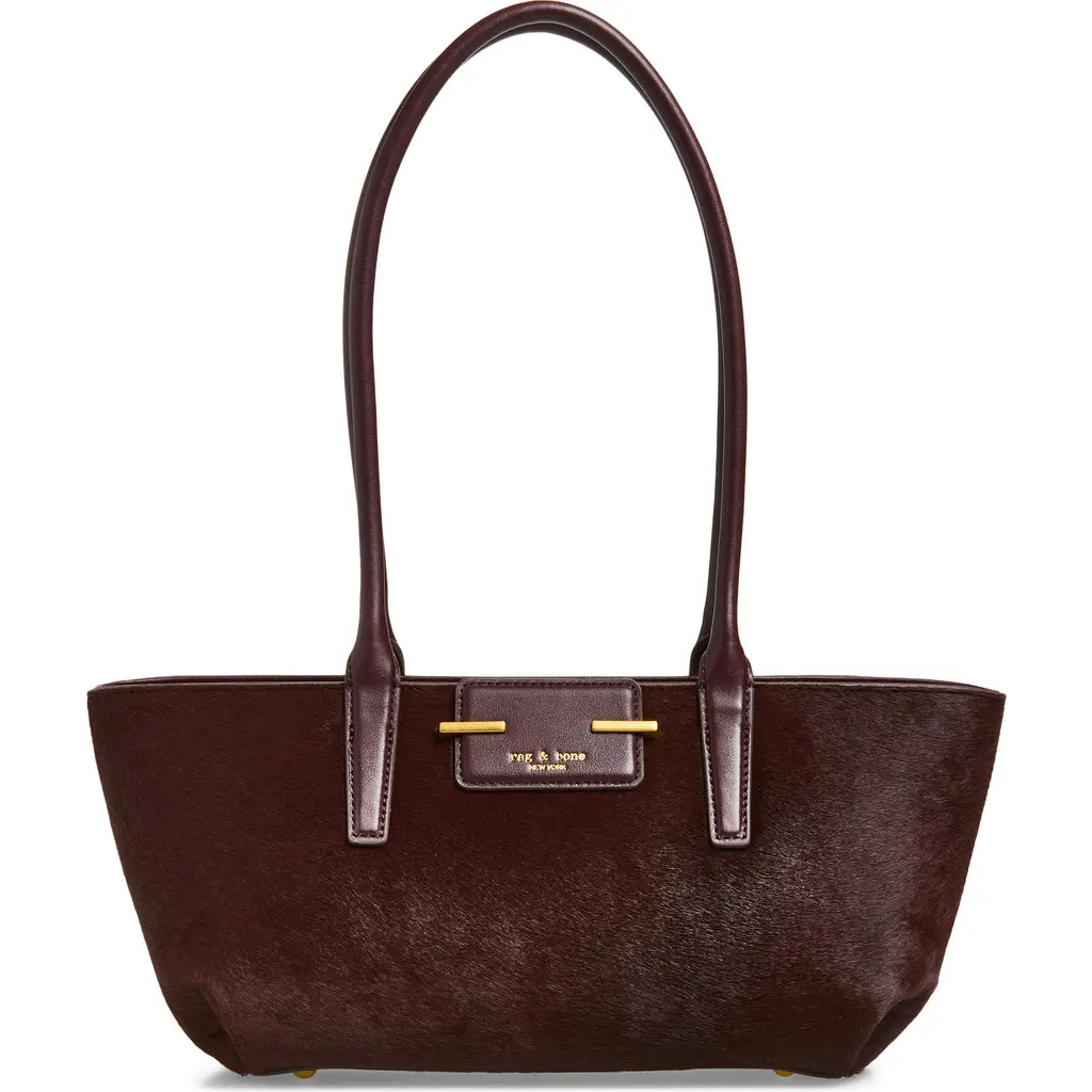 rag & bone Realm Leather Satchel in Blackberry Calf Hair at Nordstrom | Nordstrom
