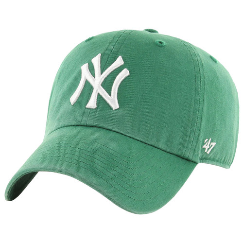 47 Brand Mens 47 Brand Yankees Clean Up Cap - Mens Kelly/White Size One Size | Foot Locker (US)