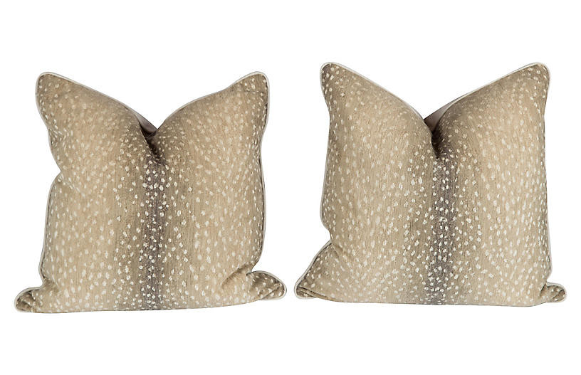 Stone Antelope Pillows - Set of 2 - Ivy and Vine - ivory/taupe | One Kings Lane