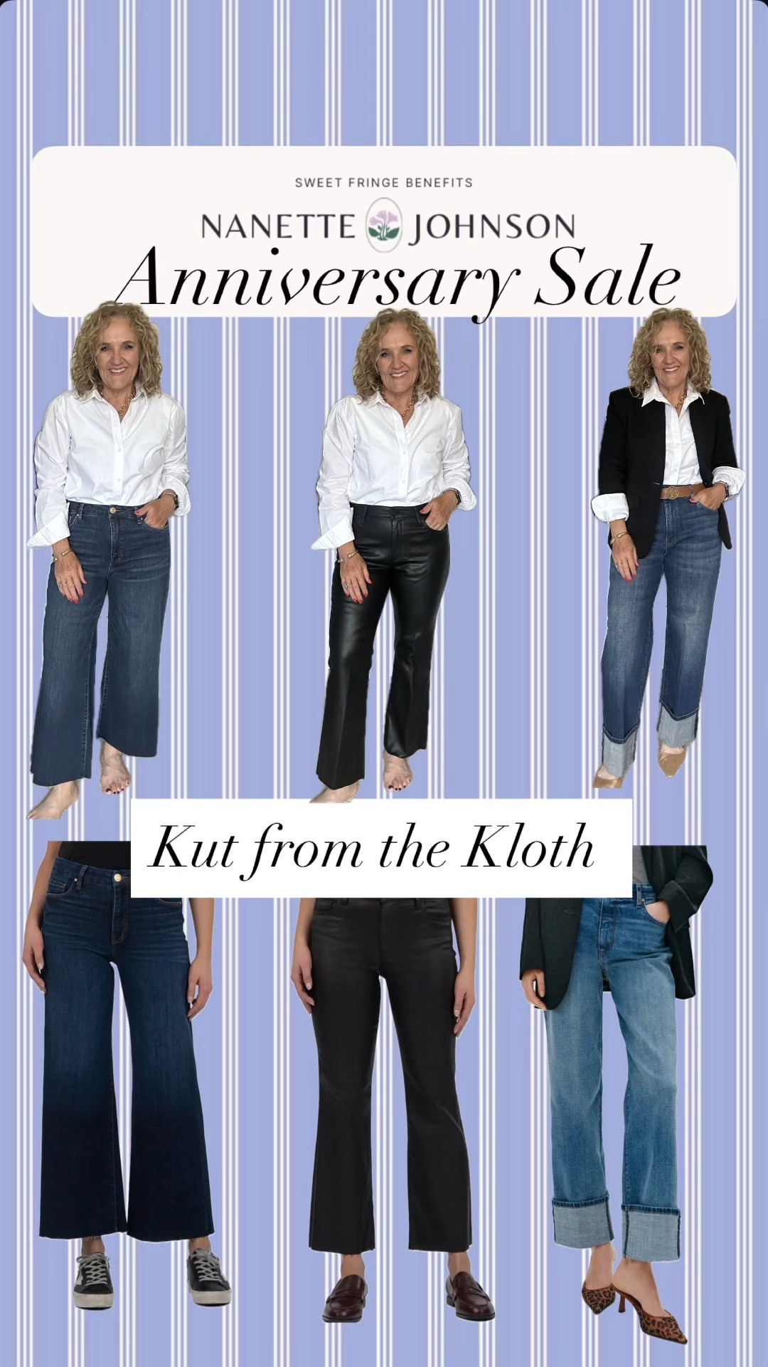 Kut from the kloth I wear an 8. It’s a great brand and has been a favorite for years. Wearing the Meg, the Kelsey, and the Sienna. 

Nordstrom anniversary sale jeans denim 

#LTKFindsUnder100 #LTKOver40 #LTKSaleAlert