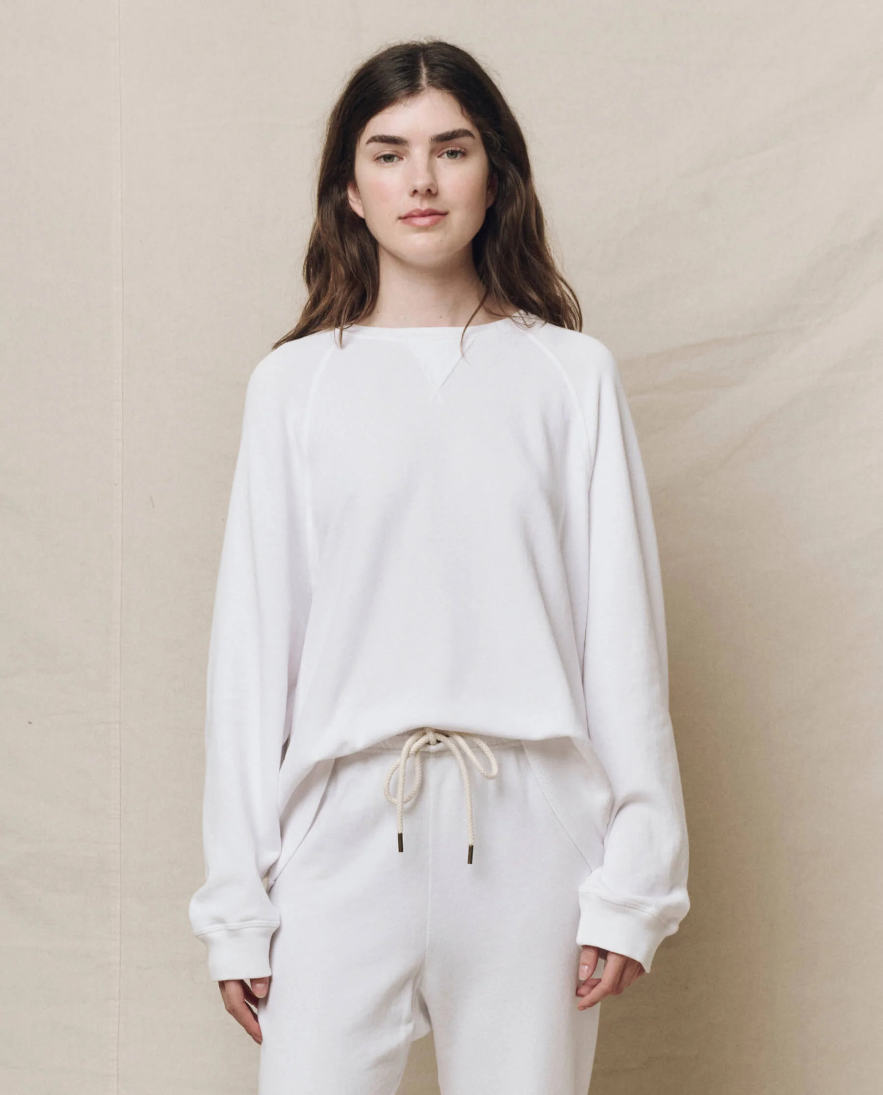 The Slouch Sweatshirt. Solid -- True White | THE GREAT.