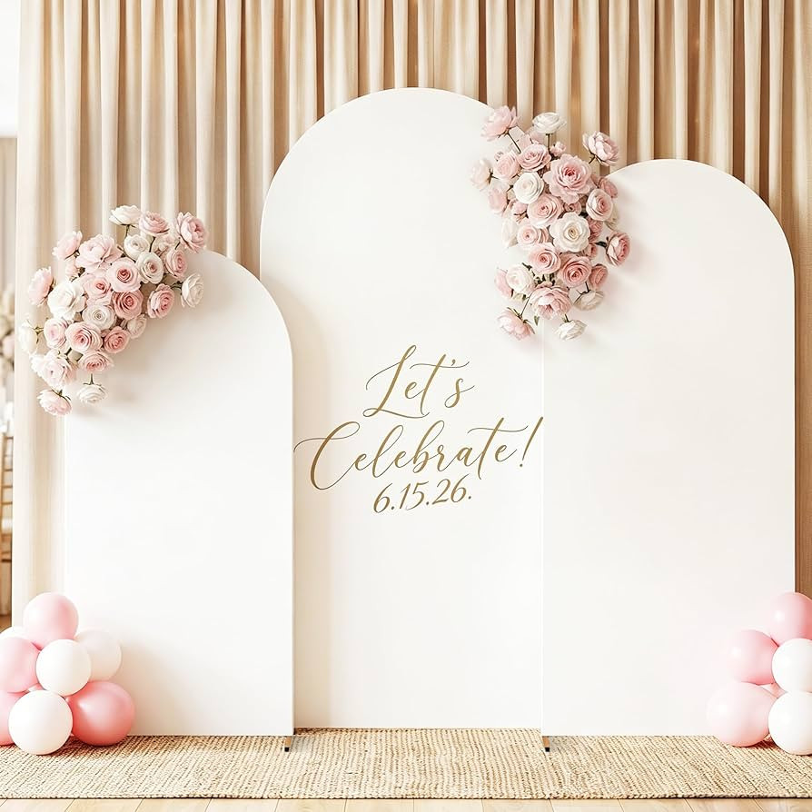 GRENTY Metal Arch Backdrop Stand and Cover Set 7.2FT/6.6FT/6FT, Wedding Arch Frame with Spiral Ro... | Amazon (US)