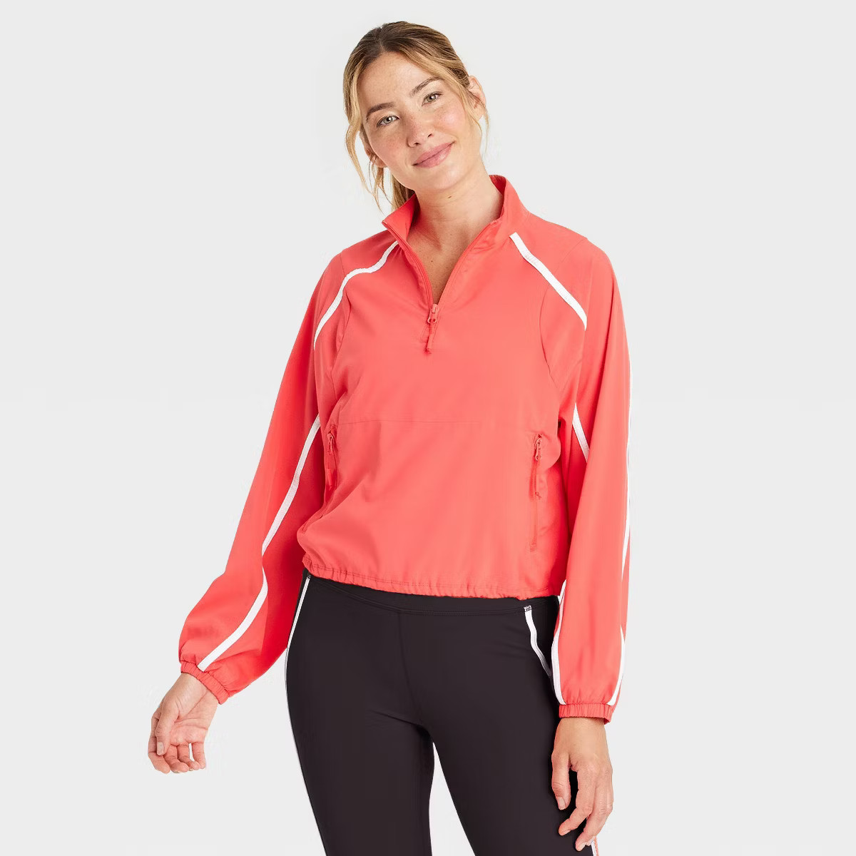 Women's Woven Piped 1/2 Zip Windbreaker - JoyLab™ | Target