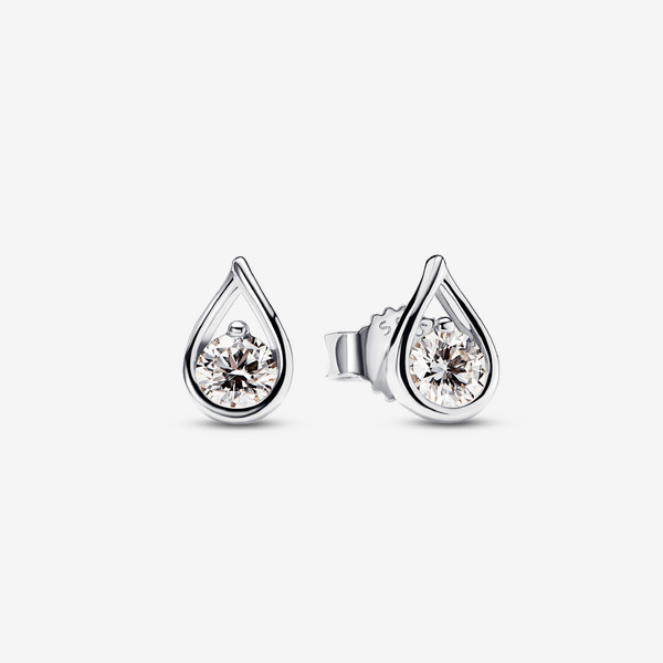 Pandora Infinite Sterling Silver Lab-grown Diamond Earrings | Pandora US