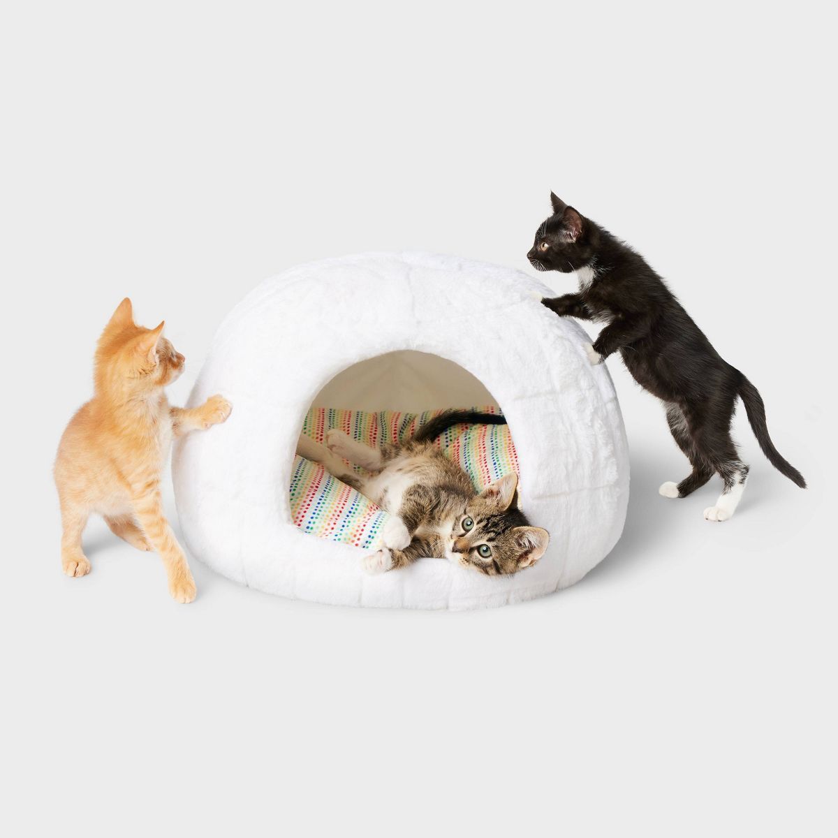 Gingerbread Playhouse Snow Fort Cave Cat Enclosed Bed - Wondershop™ White S | Target