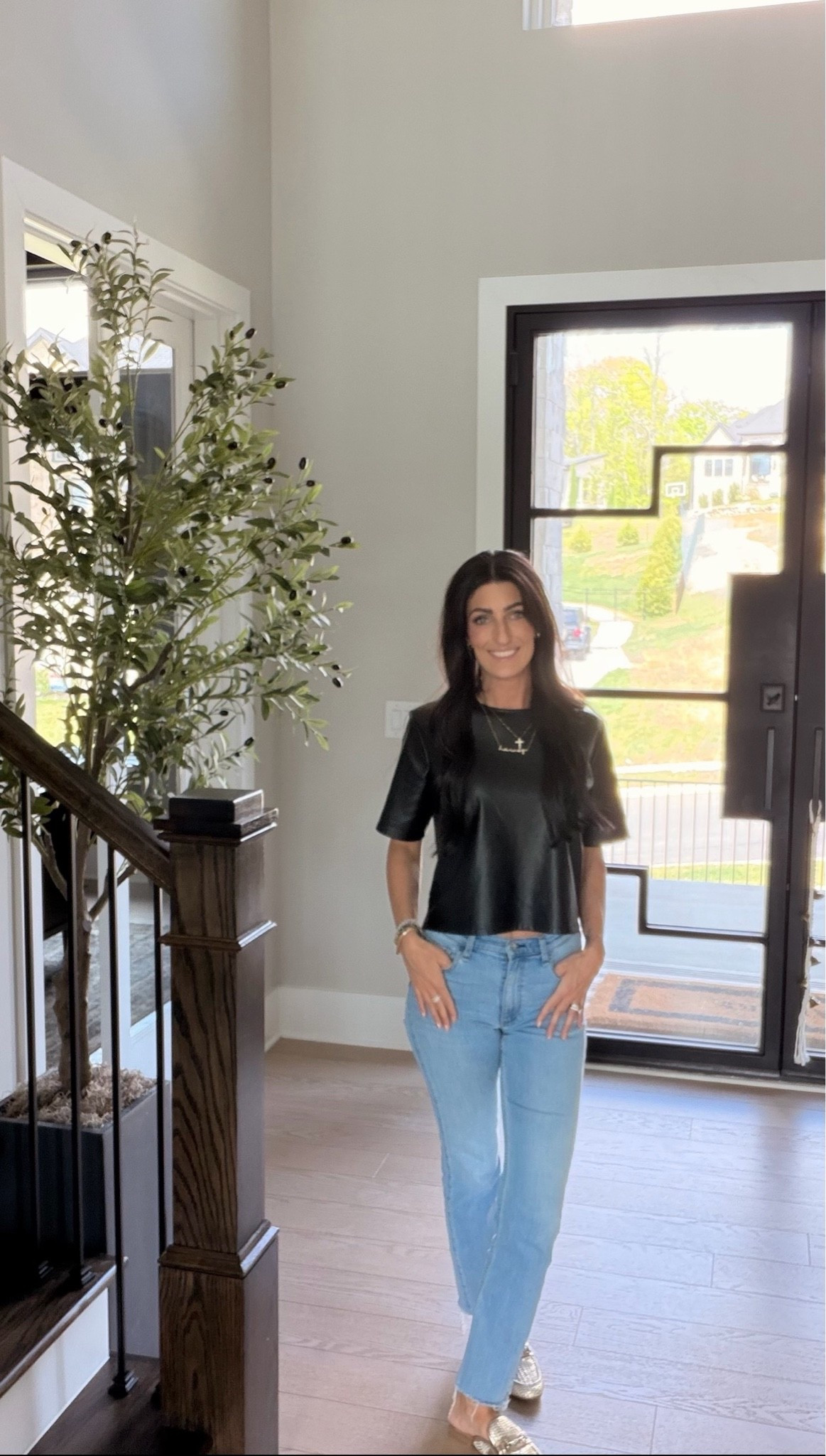 Easy date night outfit! Perfect for weekday or earlier dinner date!

Anything leather adds a chic and edgy touch that I just love!

date night outfit, easy outfit idea, faux leather top, date night style, mom date night, casual chic, going out outfit, effortless style, amazon fashion finds, elevated basics, millennial mom style, what to wear tonight, jeans and top outfit, simple ootd, mom ootd

#LTKootd #LTKdayinmylife #LTKSaleAlert