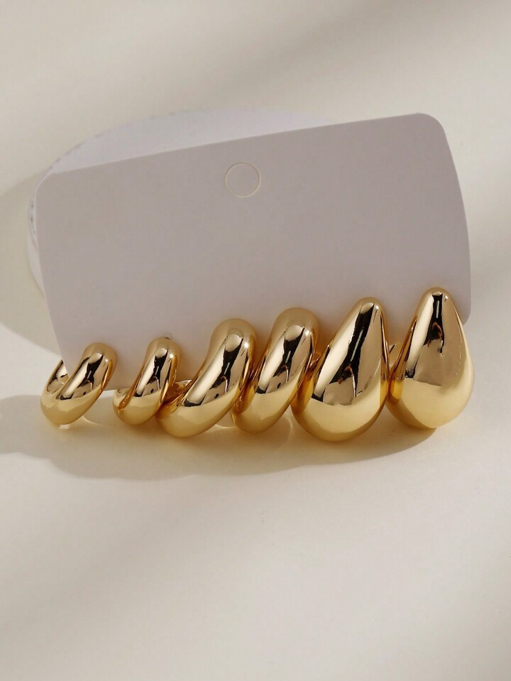 3pairs European And American Classic Fashionable C-Shaped Minimalist Earrings, Suitable For Women... | SHEIN