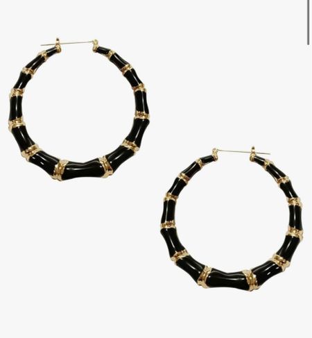 Black & gold enamel bamboo hoop earrings, summer earrings 

#LTKFindsUnder50 #LTKGiftGuide #LTKFindsUnder100