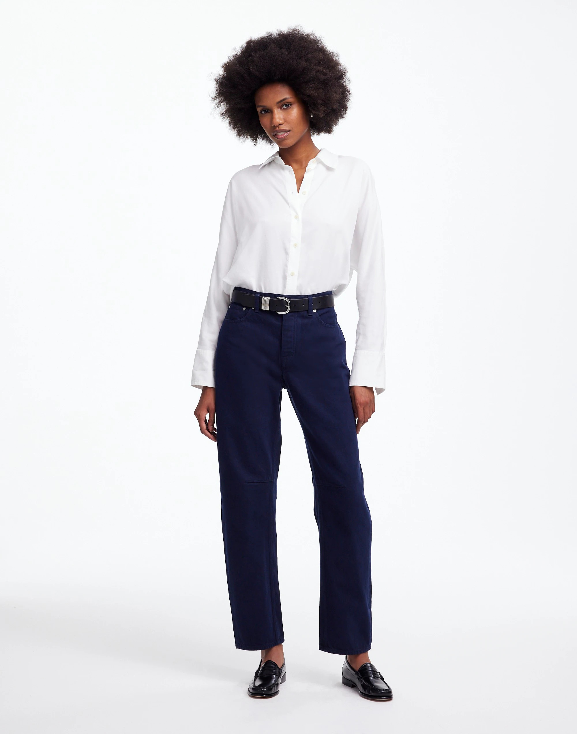 The Darted Barrel-Leg Jean in Garment-Dyed Denim | Madewell