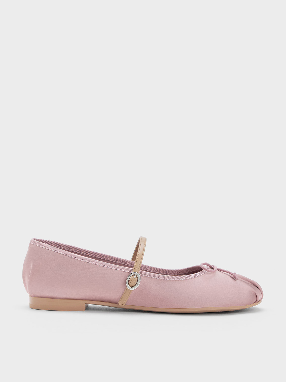 Satin Bow Mary Jane Flats
 - Pink | Charles & Keith US
