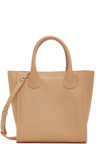 Beige Small Joyce Tote | SSENSE