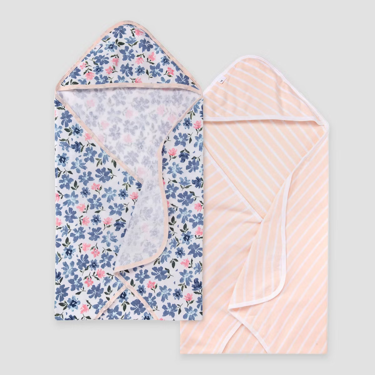 Burt's Bees Baby® Set of 2 Botanical Hooded Towel - Light Pink | Target