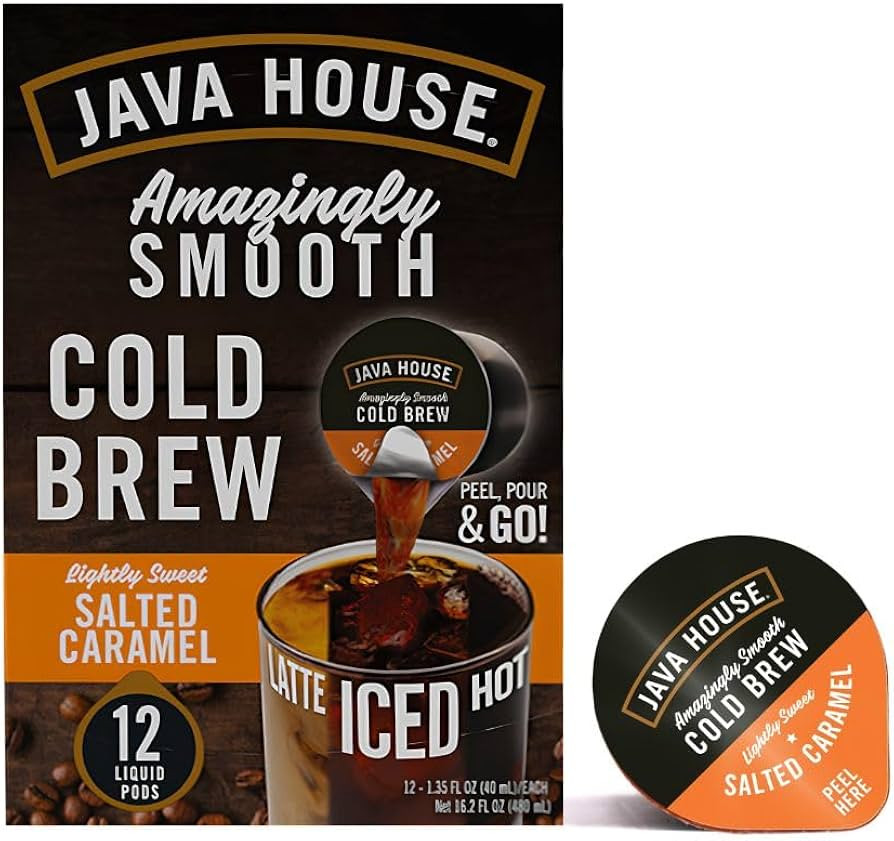 Java House Cold Brew Coffee Concentrate, Salted Caramel, 12 Count | Amazon (US)