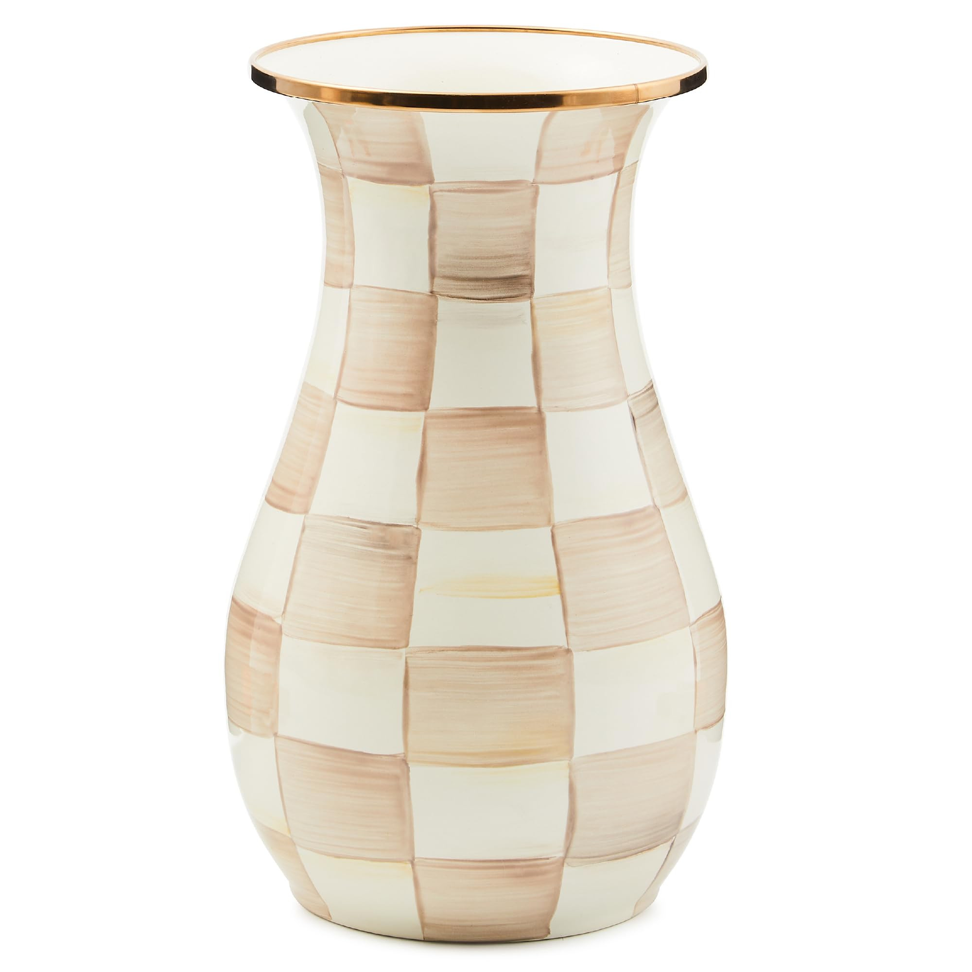 MACKENZIE-CHILDS Tall Enamel Vase, Unique Flower Vase, Bouquet Vase Decor for Living Room, Brown-... | Amazon (US)