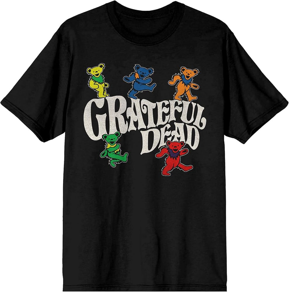 Bioworld Grateful Dead Dancing Bear Crew Neck Short Sleeve Women's Black T-Shirt | Amazon (US)