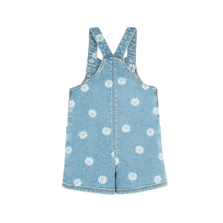 Wonder Nation Toddler Girl Floral Denim Shortall, 12M-5T | Walmart (US)