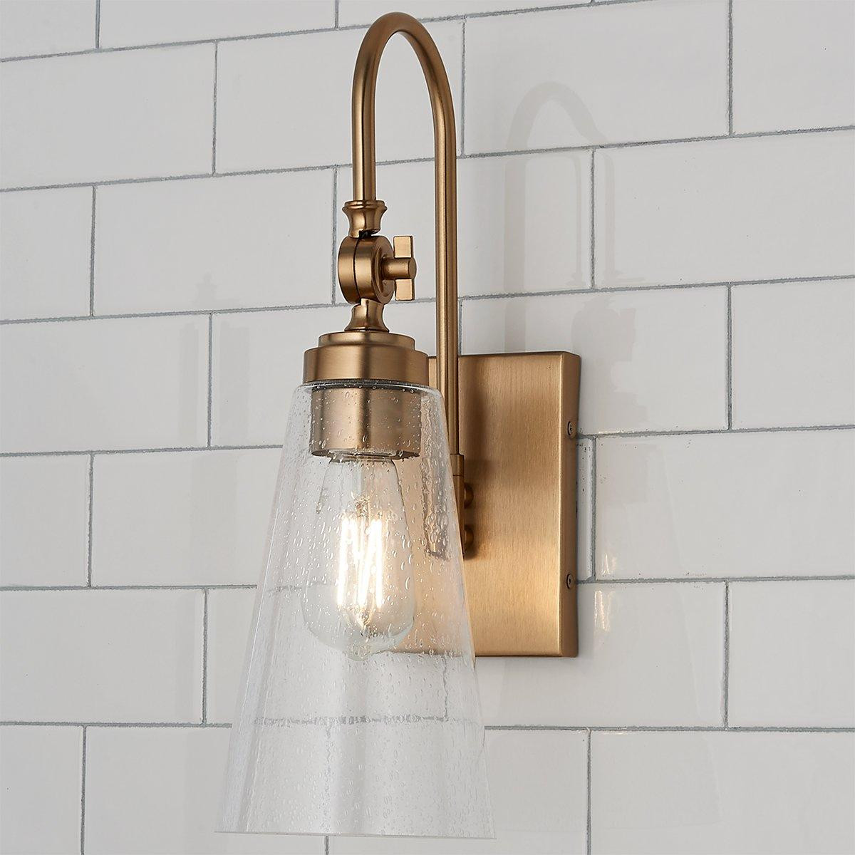 Arched Neck Tapered Glass Wall Light | Shades of Light