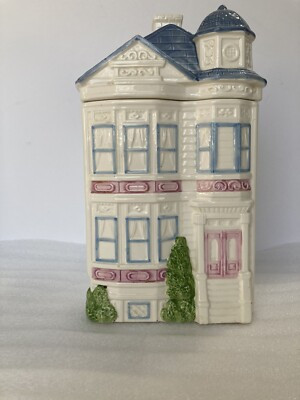 1988 Hearth And Home Design Ceramic vintage House Cookie Canister, minor chips  | eBay | eBay US