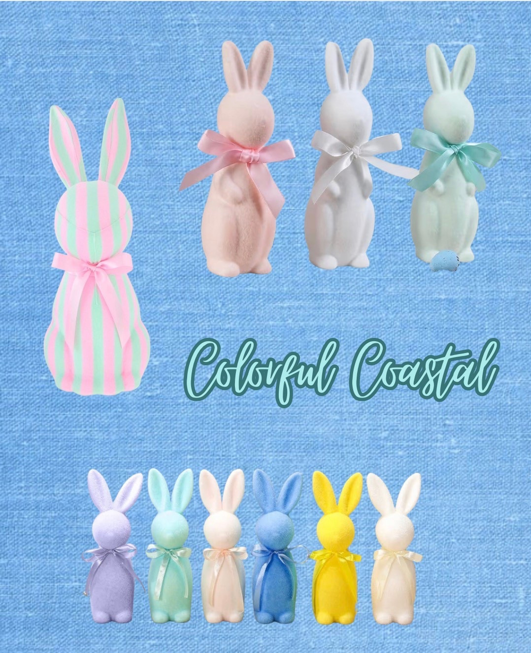 Fun Bunnies.

Colorful Coastal, Easter Decor, Flocked Bunnies

#LTKSeasonal #LTKHome