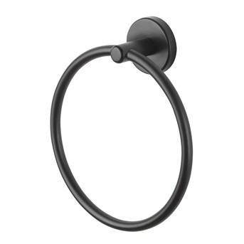allen + roth Harlow Matte Black Wall Mount Single Towel Ring | Lowe's