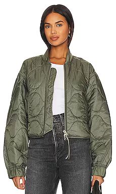 AGOLDE x Shoreditch Ski Club Iona Quilted Jacket in Laurel from Revolve.com | Revolve Clothing (Global)