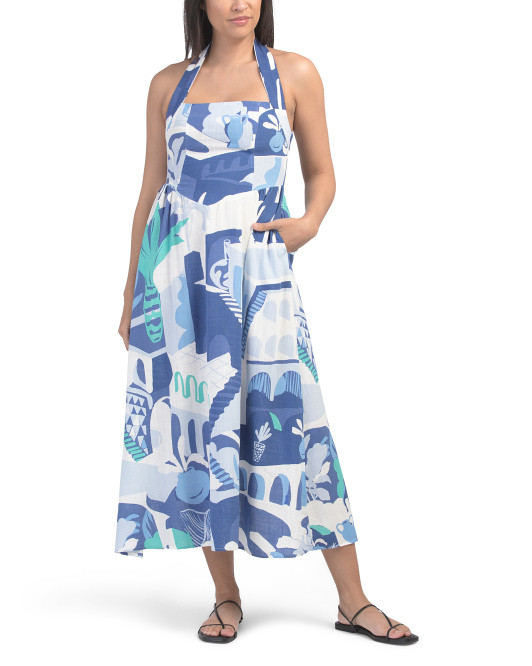 Linen Blend Halter Neck Maxi Dress | TJ Maxx