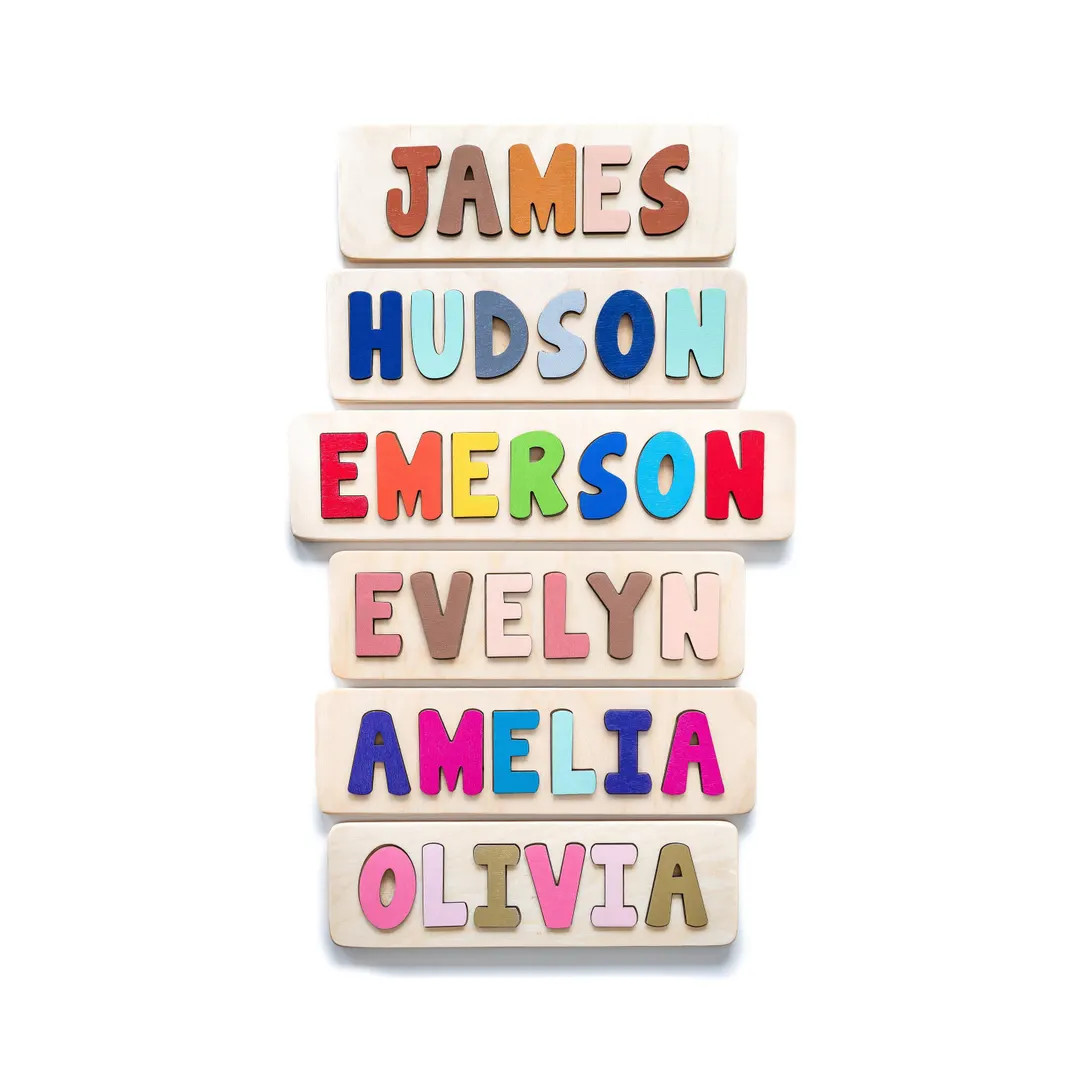 Wooden Name Puzzle, Christmas Gift for Kids, Name Puzzles for Toddlers, Montessori, First Birthda... | Etsy (Global)