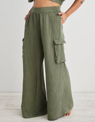 Aerie High Waisted Pool-To-Party Cargo Pant | American Eagle Outfitters (US & CA)