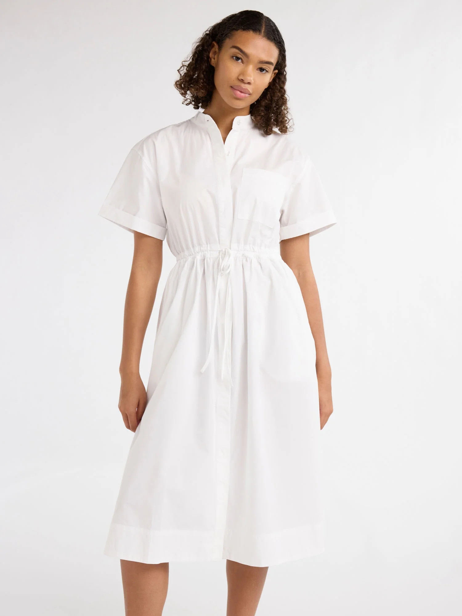 Free Assembly Women's and Women's Plus Cotton Double Tie Utility Midi Dress with Short Sleeves, S... | Walmart (US)