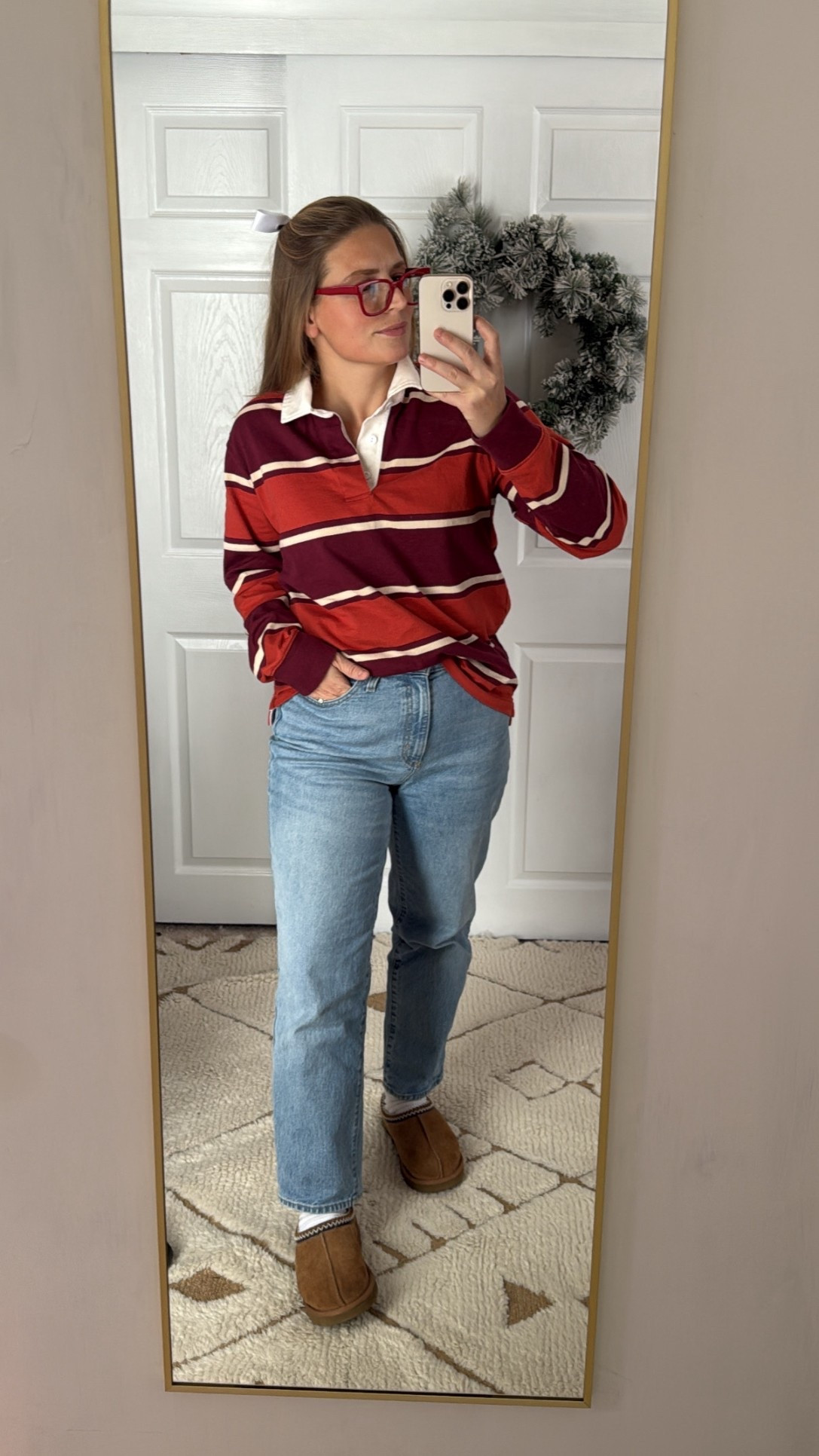 Not to brag, but I loved rugby polos before they were popular 😌 wearing a size M — love the Thanksgiving colors! 

#LTKSeasonal #LTKFindsUnder100 #LTKHoliday