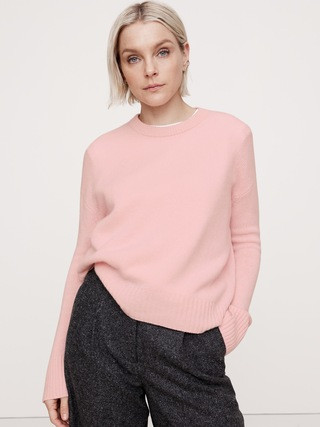 Oversized Midweight Cashmere Crew-Neck Sweater | Banana Republic | Banana Republic (US)