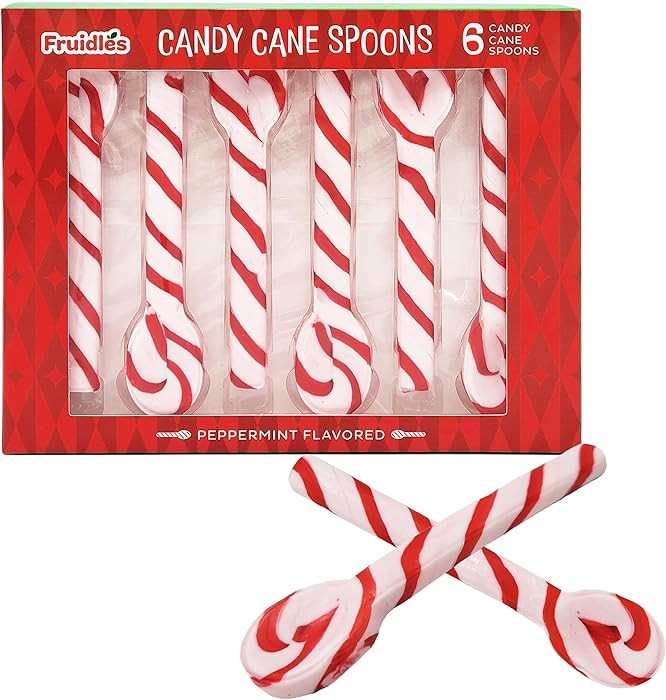 Fruidles Christmas Candy Canes Spoons Suckers, Peppermint Flavor in Box, 6-Spoons | Amazon (US)