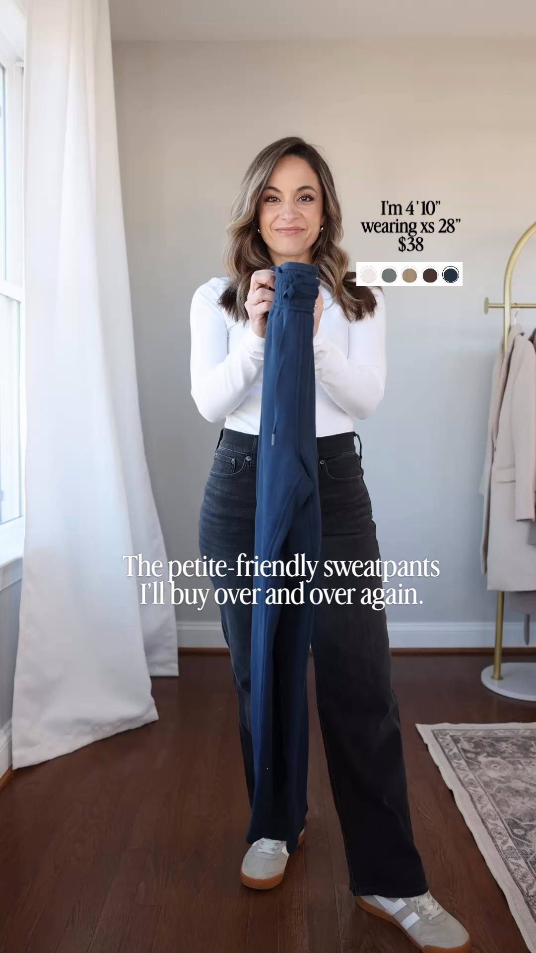 I truly think when it comes to cozy soft sweatpants these are the best! I’ve had this navy pair for a year now. There’s been a little bit of shrinkage in length over time but they’re still just as soft and cozy. I just bought a brown pair to add to my wardrobe this year. 

They start at xxs but I went with xs, so they may be a size up from your usual size. They have a nice slim fit. 

Pants: xs 28” 
Top: xs 
Sweatshirt: xxs

#LTKPetite