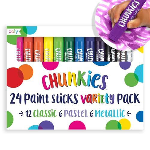 Ooly Chunkies 24 Paint Sticks For Kids, Tempera Paint Sticks Variety Set, Includes Classic, Pastel & Metallic No Mess Quick Drying Colors | Amazon (US)