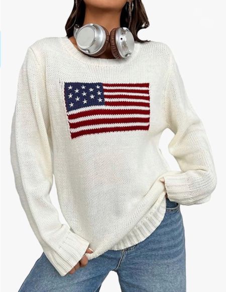 Just ordered this for 4th of July! 
Cotton sweater. Casual clothes. Summer wear  

#LTKfindsunder50 #LTKstyletip #LTKSeasonal