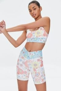 Active Floral Print Biker Shorts | Forever 21 (US)