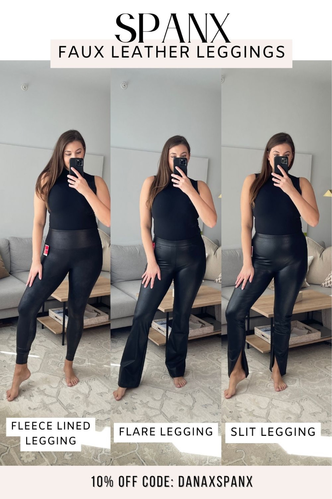 Save 10% code DANAXSPANX wearing size L 

spanx faux leather leggings | faux leather flare | faux leather slit 

#LTKstyletip #LTKSeasonal #LTKmidsize