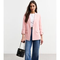 Women's Light Pink Cropped Sleeve Blazer New Look | New Look (UK)