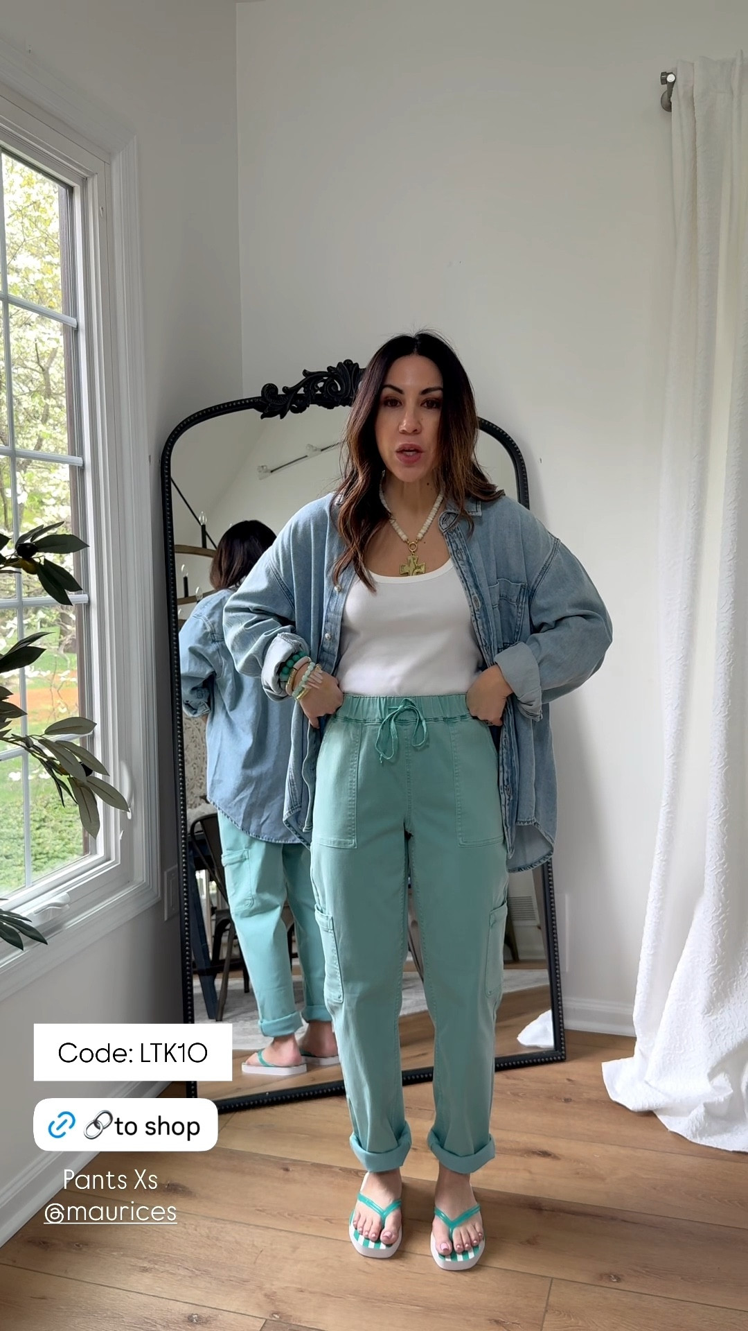 Code LTK10. Cargo pants, XS. Denim button-down shirt small. Maurices, Maurices.





#LTKOver40 #LTKPetite #LTKSaleAlert