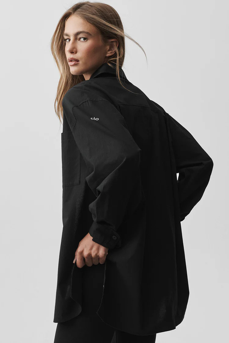 Cotton Real Deal Button Up Long Sleeve - Black | Alo Yoga (US)