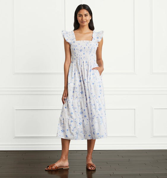 The Ellie Nap Dress - Blue Botanical | Hill House Home