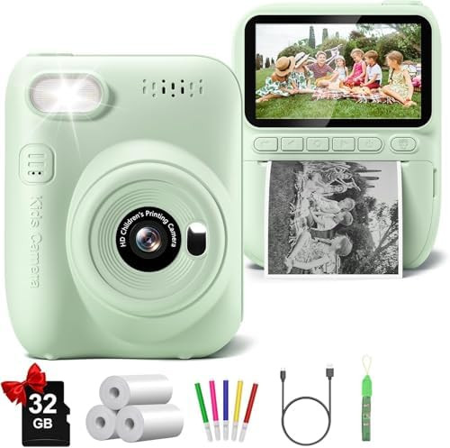 Kids Camera Instant Print, 3.0" HD 32MP 1080P Toddler Digital Camera with 3 Rolls of Printer Pape... | Amazon (US)