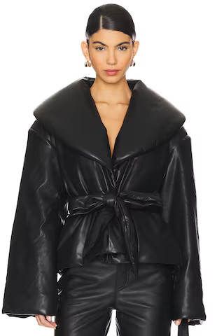 ROTATE Belted Puffer Jacket in Black from Revolve.com | Revolve Clothing (Global)
