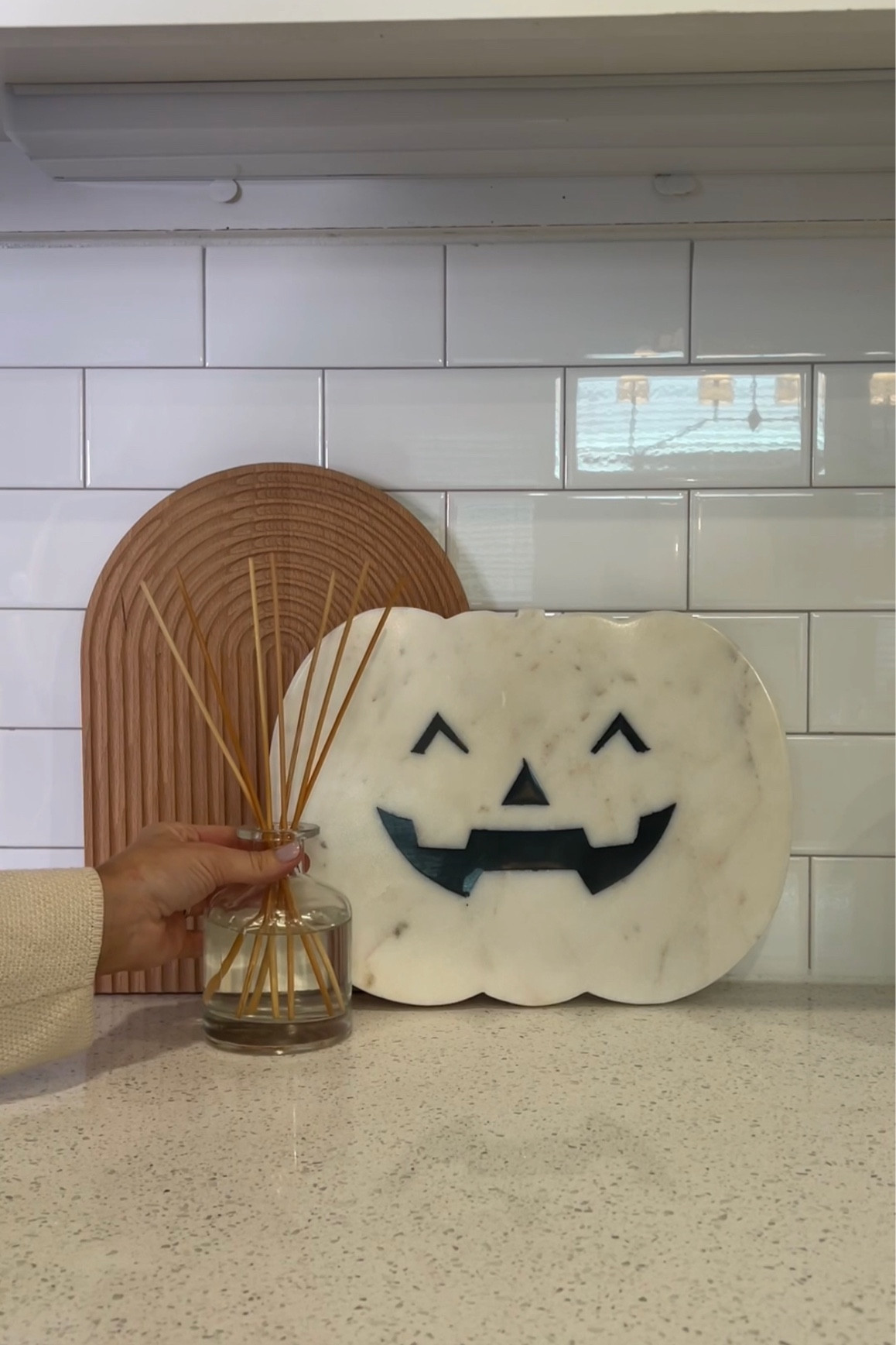 White marble cheese board, pumpkin cheese board, pumpkin marble board, rainbow pine cutting board, candle, Halloween decor, fall decor 

#LTKSeasonal #LTKhome #LTKfamily