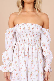 Domenica Shirred Long Sleeve Midi Dress - Ditsy Floral | Petal & Pup (US)